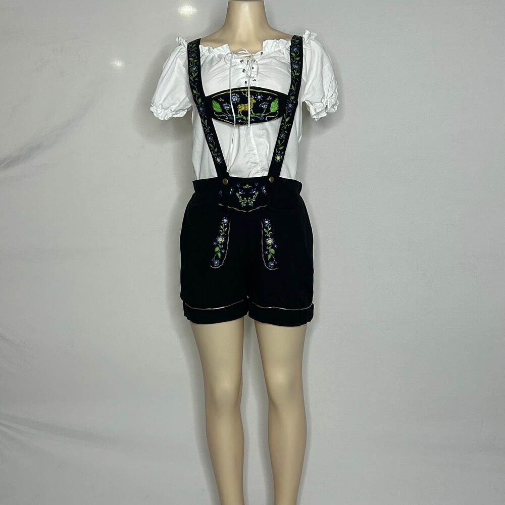 Spooktacular Creations Oktoberfest Costume Women M Beer Maid Lederhosen 3 Pc